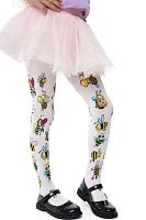 Белые детские колготки с принтом в виде пчелок