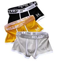 Комплект из 3 мужских трусов-боксеров с принтом на резинке