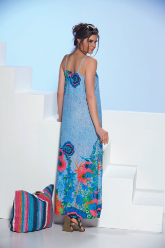 Летнее платье-сарафан с цветочным принтом фото 2