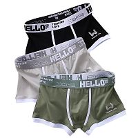 Набор из 3 мужских трусов-боксеров с надписью на резинке