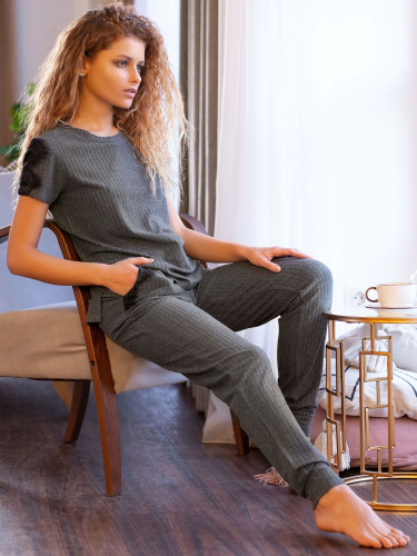 Женский домашний комплект с кружевным декором фото 4