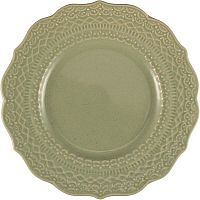 Тарелка пирожковая «Скалистос»;керамика;D=15,H=2см;зелен.