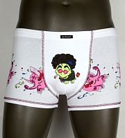 Мужские трусы-боксеры с забавным принтом - слонами и черепахой