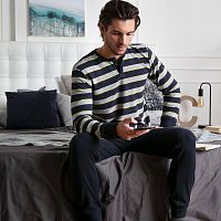 Домашний мужской костюм с блузой в полоску