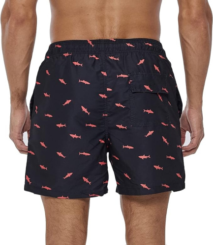 Черные пляжные шорты с акулами фото 4