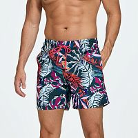 Темно-серые шорты с растительным принтом