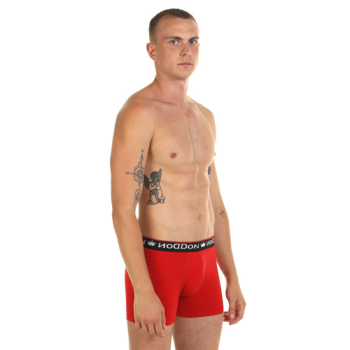 Красные мужские трусы-боксеры с пришивной брендированной резинкой фото 2