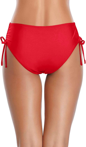 Красные женские плавки с утяжкой по бокам фото 3