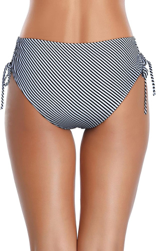 Женские плавки в полоску с утяжками по бокам фото 4