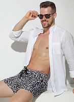 Черно-белые пляжные шорты из быстросохнущей ткани