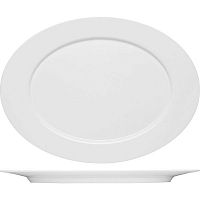 Блюдо «Пьюрити» овальное;эко-кост. фарф.;,L=38,B=26см;белый