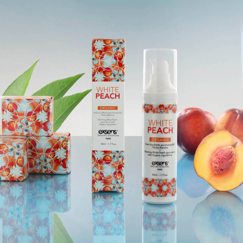 Разогревающее массажное масло Gourmet White Peach Organic с органическими ингредиентами - 50 мл. фото 4