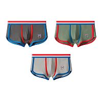 Набор из 3 мужских трусов-боксеров с контрастной отделкой