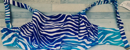 Цветной купальный лиф с полосками зебры фото 5