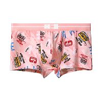 Розовые трусы-боксеры с принтом в виде кассет