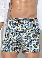 Мужские пляжные шорты с принтом в виде мозаики