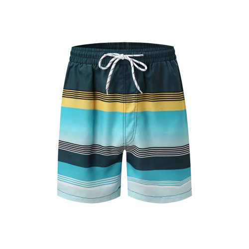 Сине-голубые пляжные шорты в полоску фото 3