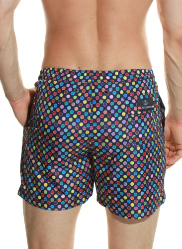 Мужские пляжные шорты с принтом в виде цветных яблок фото 2