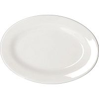 Блюдо «Кунстверк» овальное;фарфор;,H=15,L=200,B=140мм;белый