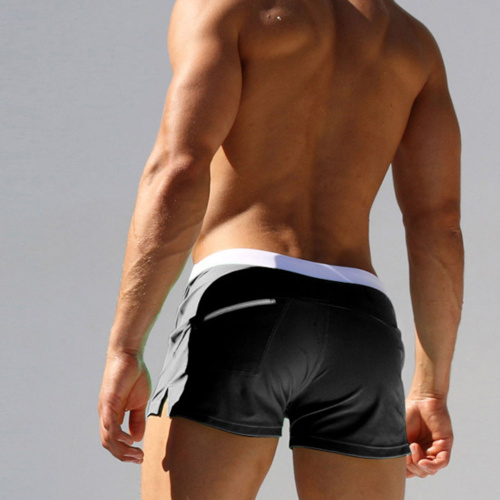 Черные мужские плавки-хипсы с белым поясом фото 3