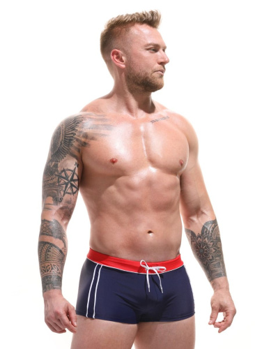 Пляжные боксеры с контрастными полосками по бокам фото 3