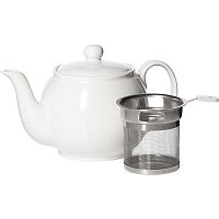 Чайник заварочный с металлическим ситом;фарфор;0,5л;D=80,H=115,B=185мм;белый