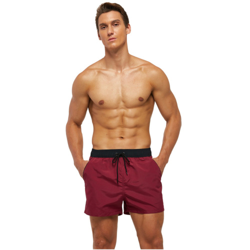 Бордовые пляжные мужские шорты фото 2