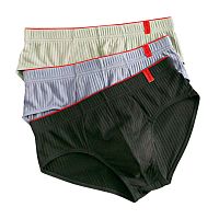 Набор из 3 мужских трусов-брифов из ткани в рубчик