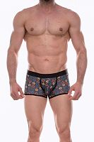 Темно-серые трусы-боксеры с разноцветным принтом