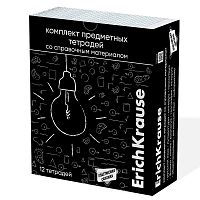 Комплект предметных тетрадей 48 листов, 12 штук, ErichKrause  Зри в корень , пластиковая обложка шелкография, блок офсет белизна 100%, инфо-блок