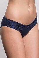 Темно-синие трусики-слипы с кружевами