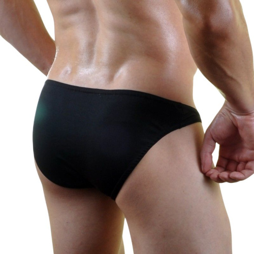 Черные мужские трусы-слипы с заниженной посадкой фото 2