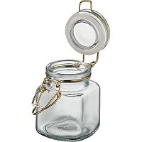 Банка квадратная с крышкой;стекло,силикон;100мл;,H=75,L=55,B=55мм;прозр.