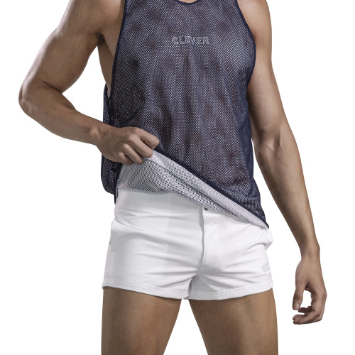 Бело-синяя двусторонняя мужская майка Fit Tank-top фото 3