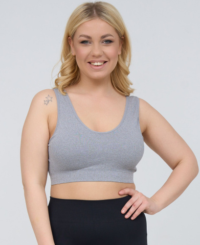 Бюстгальтер-топ в мелкий рубчик фото 3