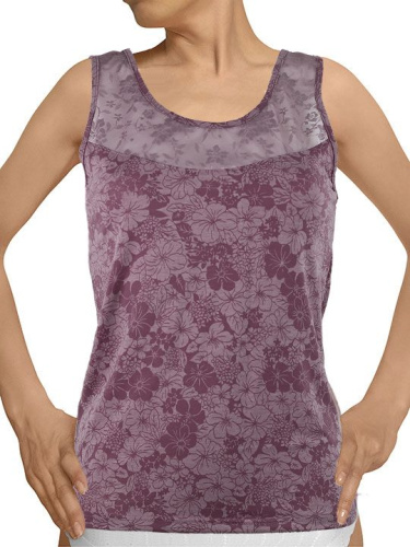 Женская майка на широких бретелях с цветочным принтом фото 3