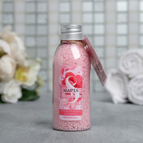 Соляной жемчуг для ванны «В день 8 марта!» с ароматом розы - 75 гр. фото 2