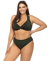 Игривый купальник plus size с оборкой на лифе