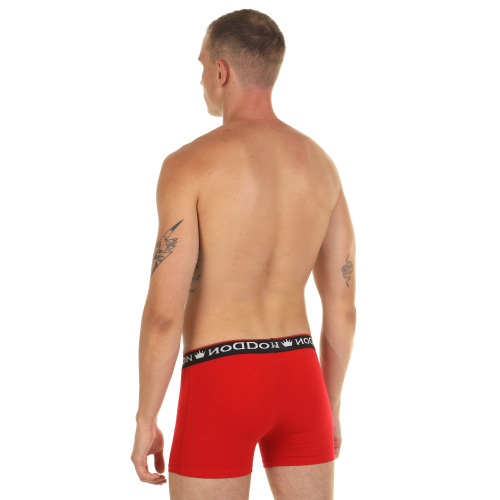 Красные мужские трусы-боксеры с пришивной брендированной резинкой фото 3