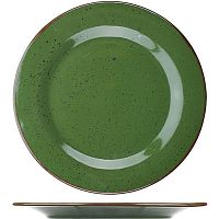Тарелка «Пунто Верде»;фарфор;D=26см;зелен.