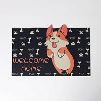 Влаговпитывающий придверный коврик «Корги» без окантовки (39х59 см)