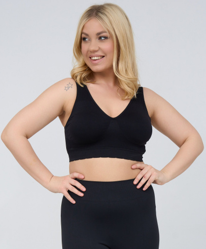 Гладкий бюстгальтер-топ с широкими бретелями фото 8