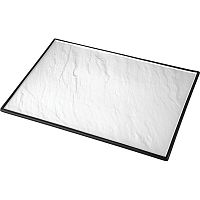 Блюдо для подачи;фарфор;,H=15,L=350,B=250мм;белый,черный