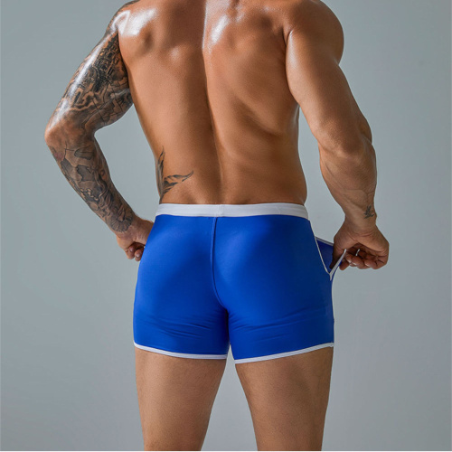 Синие плавки-боксеры с контрастной отделкой фото 3