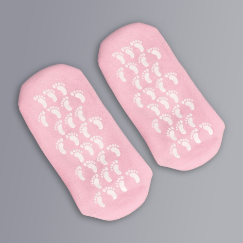Нежно-розовые увлажняющие SPA-носочки с гелевыми вставками фото 8