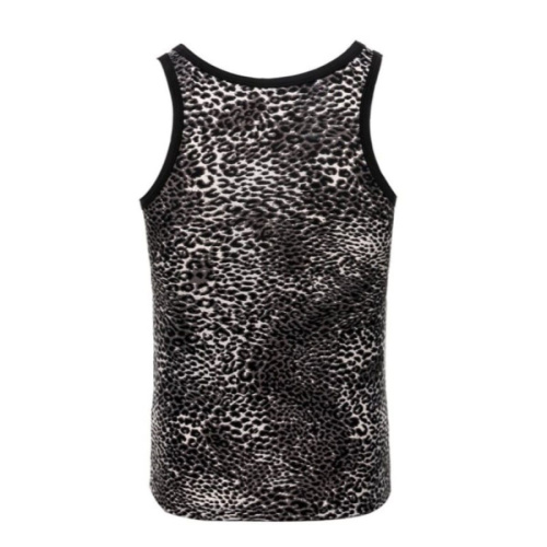 Серая мужская майка с леопардовым принтом фото 2