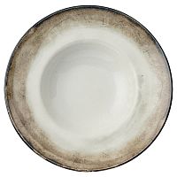 Тарелка для пасты «Шэйд»;фарфор;D=27см;белый,коричнев.