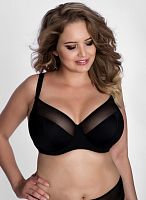 Бюстгальтер на косточках с чашками plus size из микрофибры и сетки