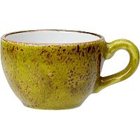 Чашка кофейная «Крафт Эппл»;фарфор;85мл;D=65,H=50,L=85мм;желто-зел.