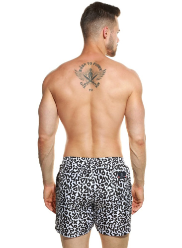 Черно-белые пляжные шорты из быстросохнущей ткани фото 2